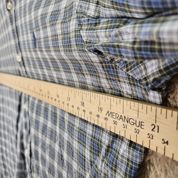 Ralph Lauren Dress Shirt Mens Size 14.5-37 Pony Logo Plaid Checkered Long Sleeve - Picture 4 of 10